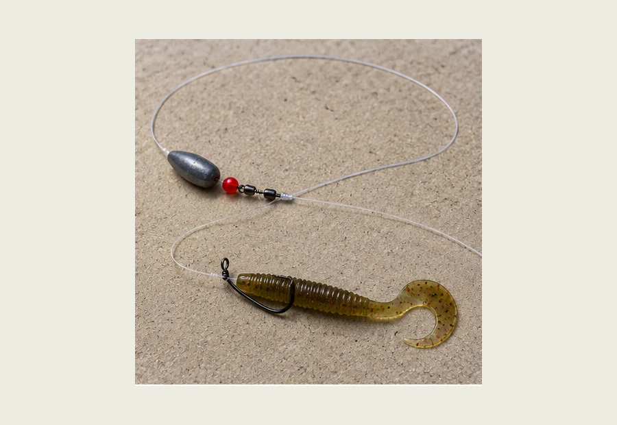 Realistic Carolina Rig fishing rig setup