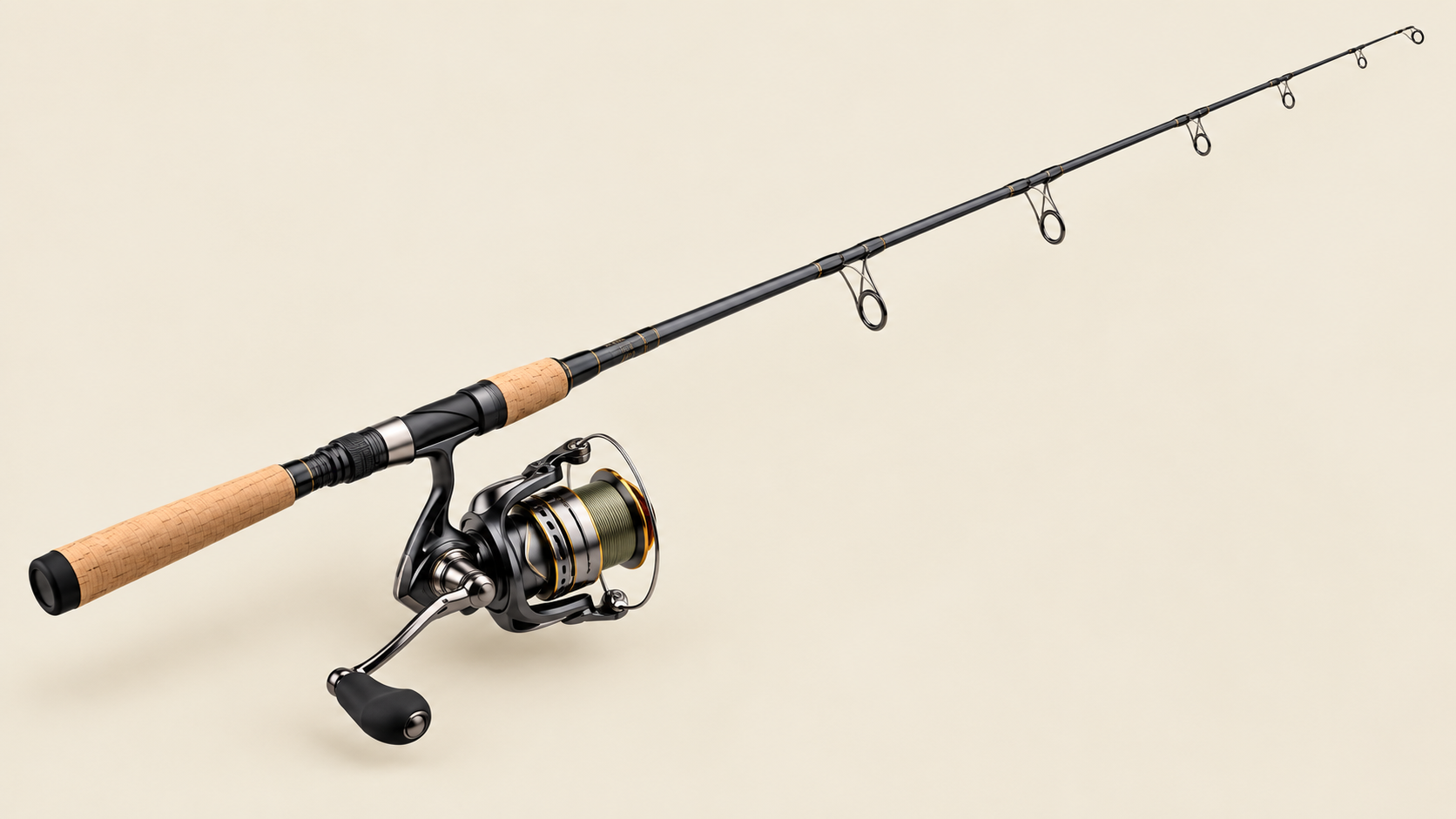Realistic surf fishing rod and reel